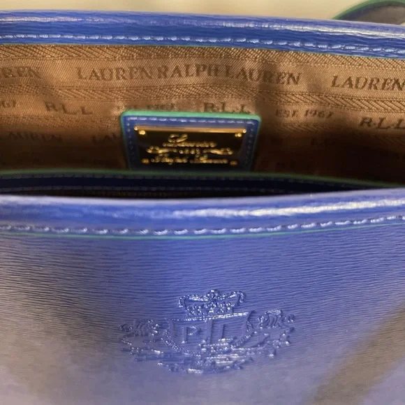 Lauren Ralph Lauren Royal Blue Saffiano Leather Bag NWOT - Picture 4 of 4